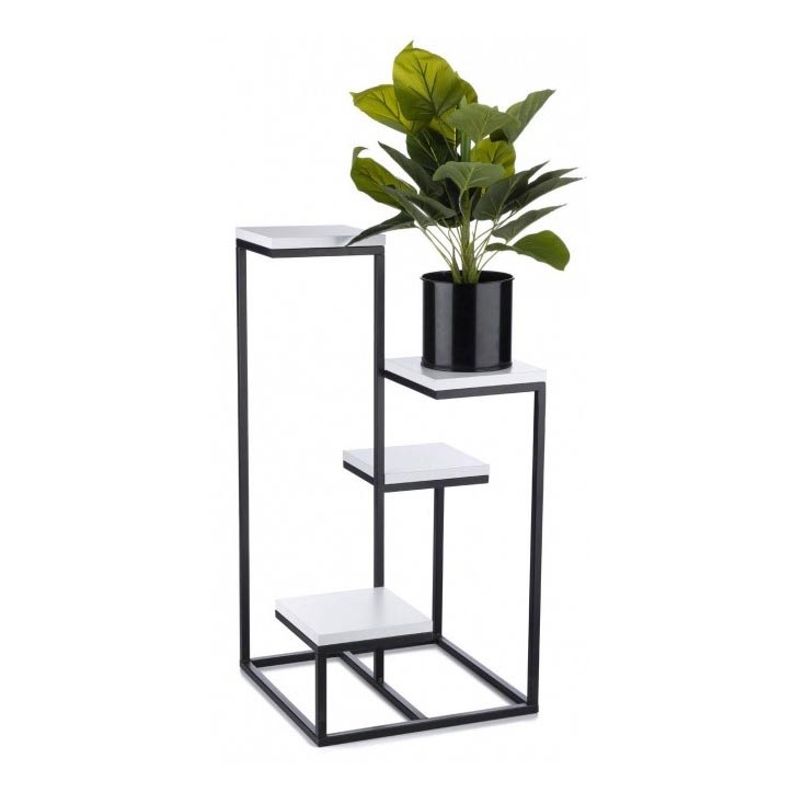 Bloemenstandaard KASKADA 79x40 zwart/wit