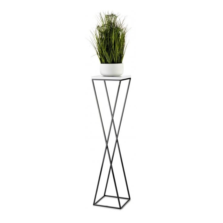 Bloemenstandaard LOFT 100x24 cm zwart/wit