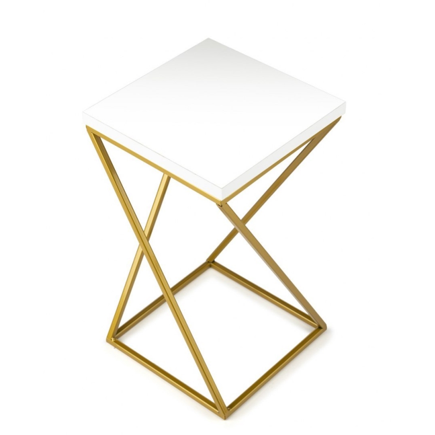 Bloemenstandaard LOFT 40x24 cm goud/wit