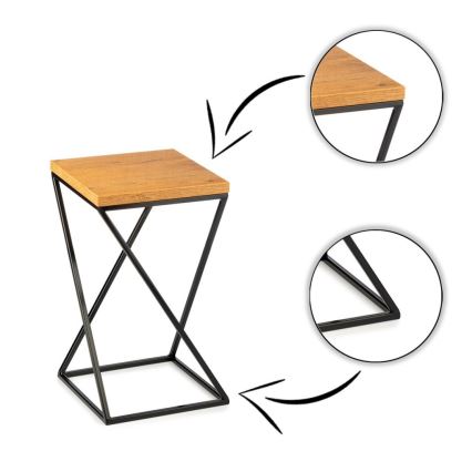 Bloemenstandaard LOFT 40x24 cm zwart/bruin
