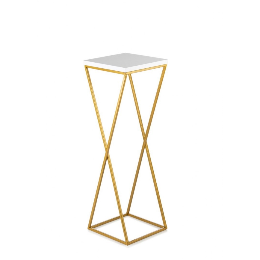 Bloemenstandaard LOFT 70x24 cm goud/wit