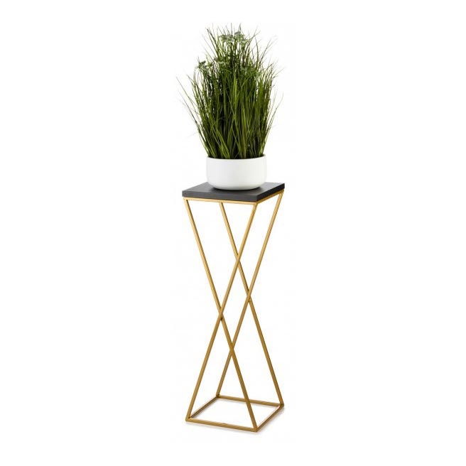 Bloemenstandaard LOFT 70x24 cm goud/zwart