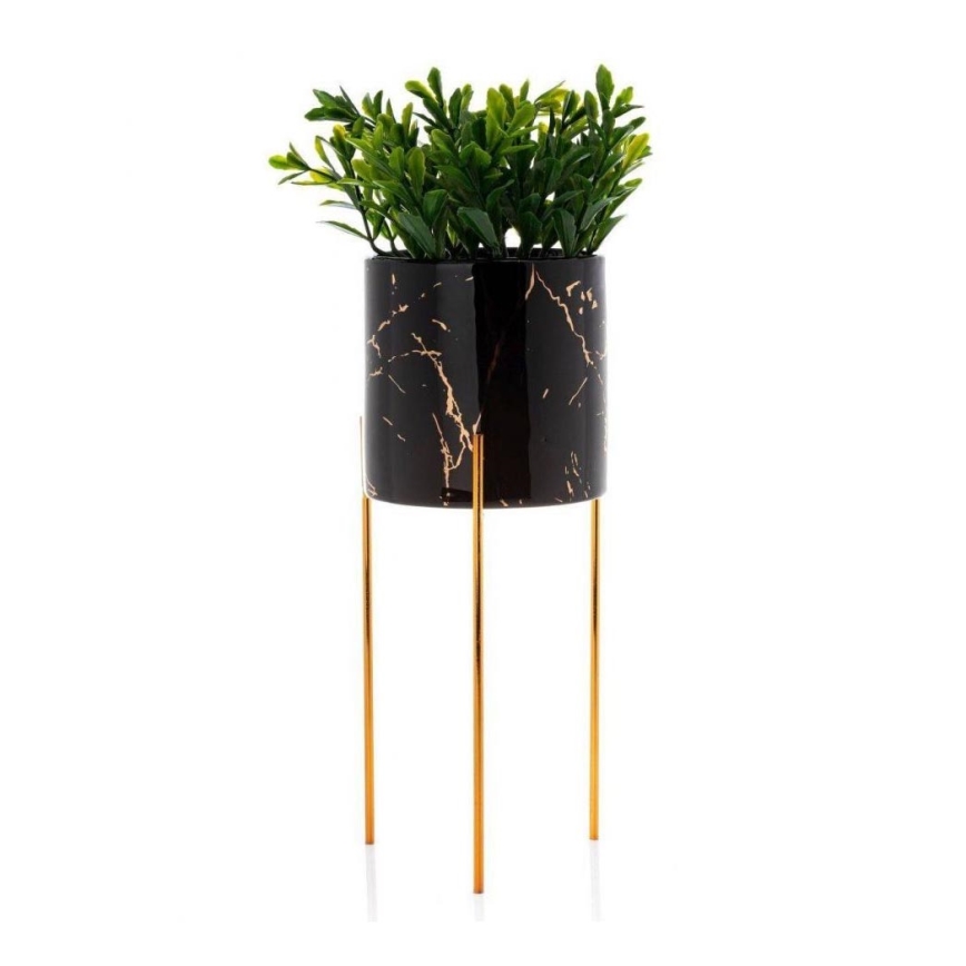Bloemenstandaard NILA 28x11 cm zwart/goud