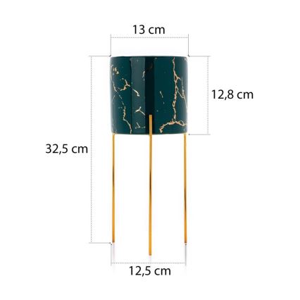 Bloemenstandaard NILA 32,5x13 cm groen/goud