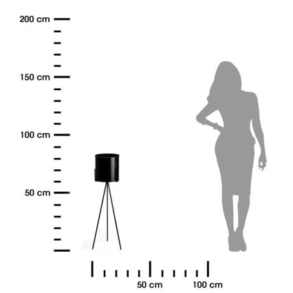 Bloemenstandaard TRIPOD 80x25 cm zwart