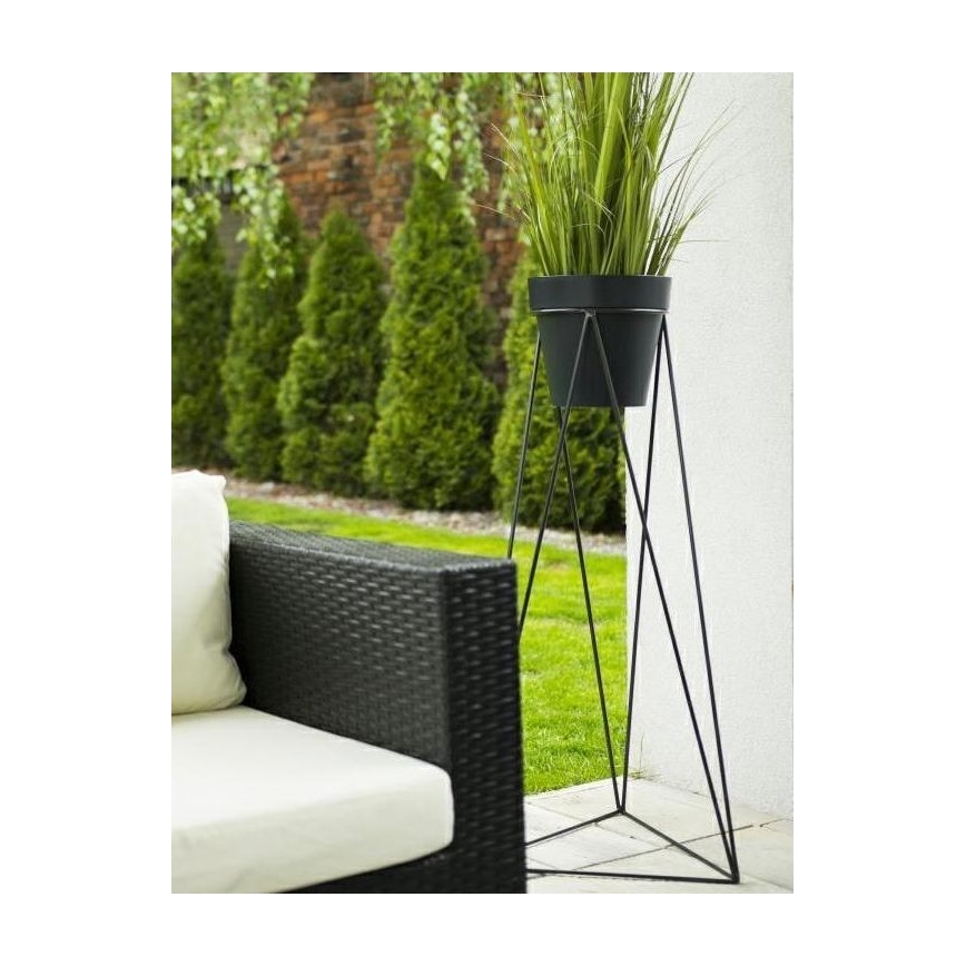Bloempotstandaard TRIANGL 90x50 cm zwart