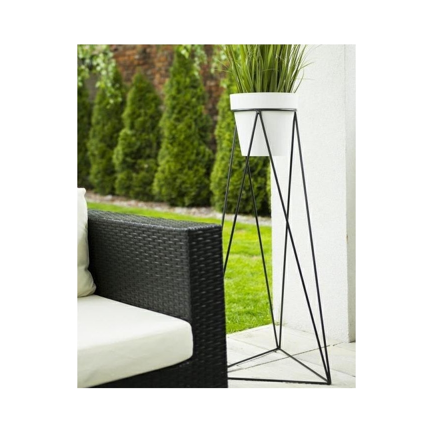 Bloempotstandaard TRIANGL 90x50 cm zwart