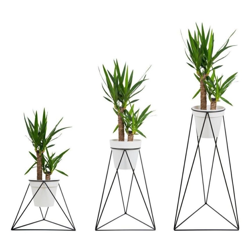 Bloempotstandaard TRIANGL 90x50 cm zwart