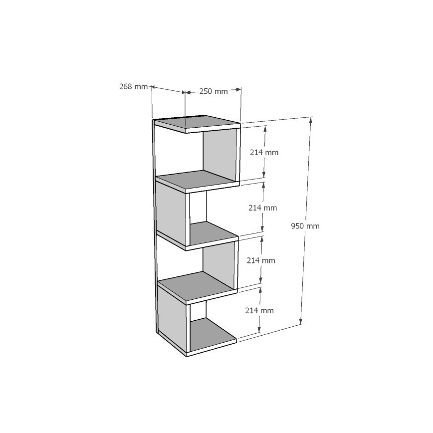 Boekenkast ALIN 95x25 cm wit