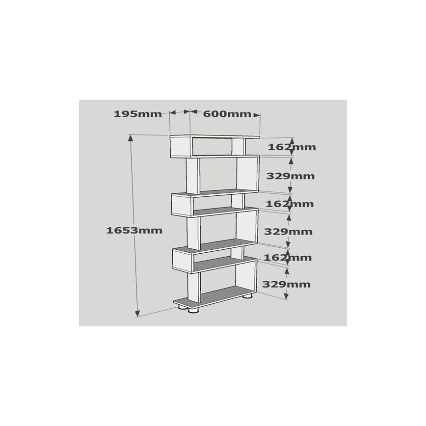 Boekenkast BLOK 165x60 cm wit