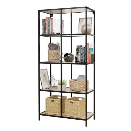 Boekenkast CARLO 170x78 cm zwart/bruin