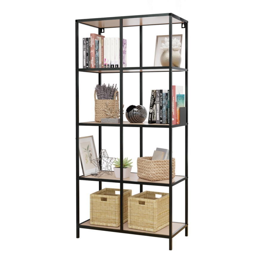 Boekenkast CARLO 170x78 cm zwart/bruin