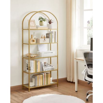 Boekenkast GLASY goud