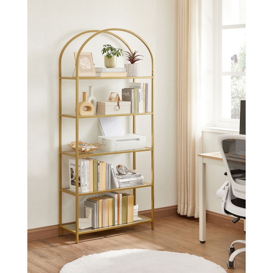 Boekenkast GLASY goud