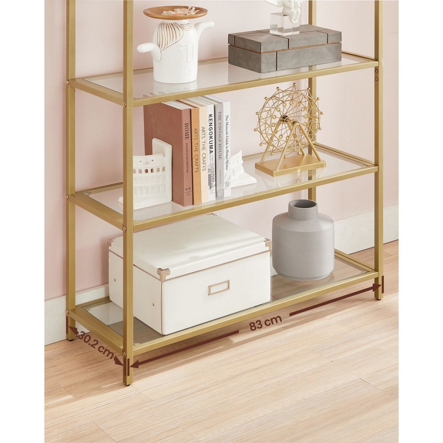 Boekenkast GLASY goud