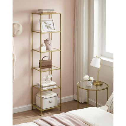 Boekenkast GLASY goud