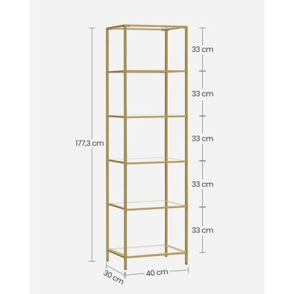Boekenkast GLASY goud