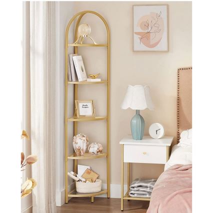Boekenkast GLASY goud