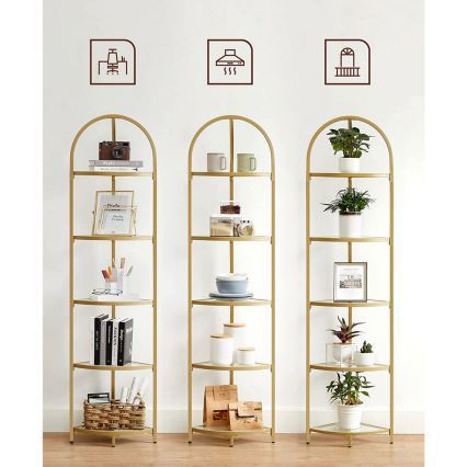 Boekenkast GLASY goud
