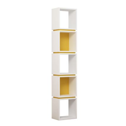 Boekenkast MULTI 167x32 cm wit/geel