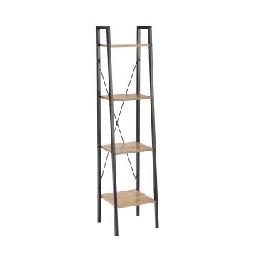 Boekenkast NARVIK 148 x 34 cm zwart/sonoma eik