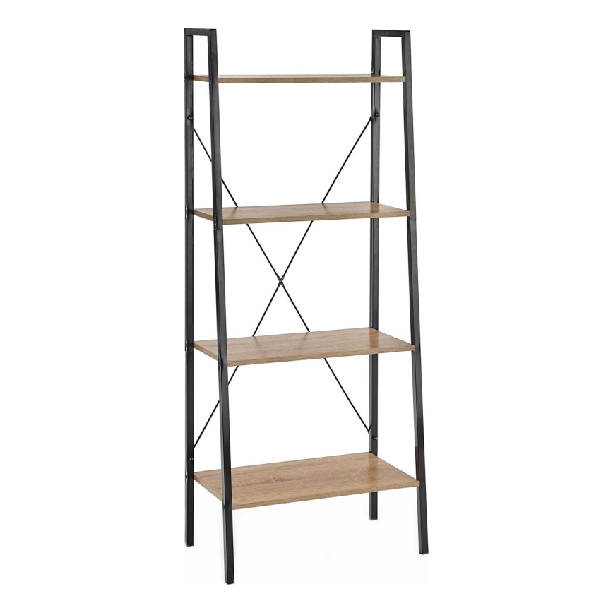 Boekenkast NARVIK 148x60 cm zwart/eiken sonoma