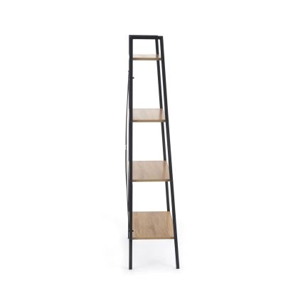 Boekenkast NARVIK 148x60 cm zwart/eiken sonoma