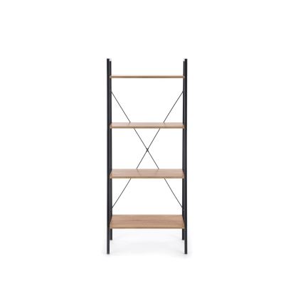 Boekenkast NARVIK 148x60 cm zwart/eiken sonoma