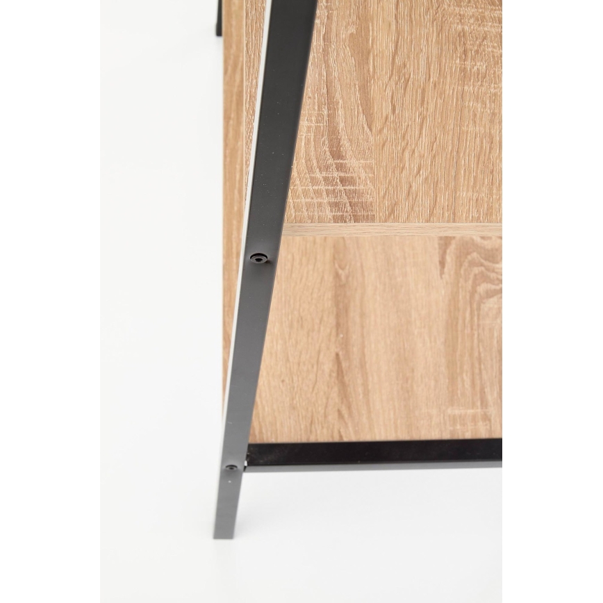 Boekenkast NARVIK 148x60 cm zwart/eiken sonoma