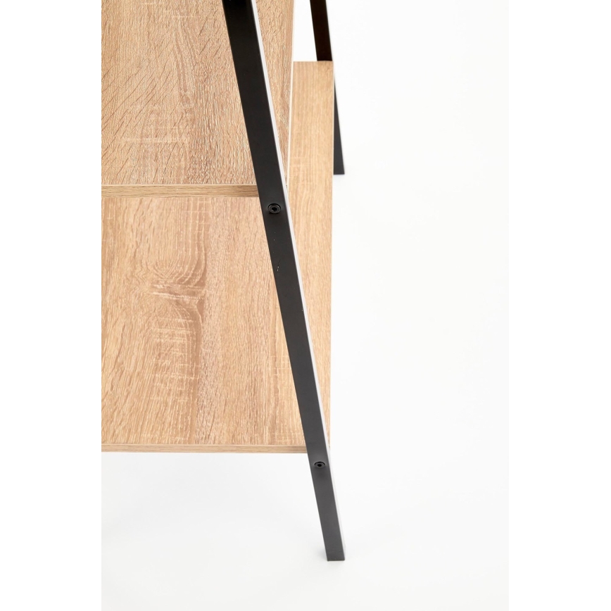 Boekenkast NARVIK 148x60 cm zwart/eiken sonoma