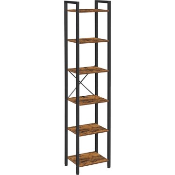 Boekenkast NAVARO 40x179x30 cm bruin/zwart