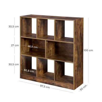 Boekenkast NAVARO bruin
