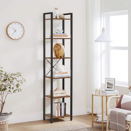 Boekenkast NAVARO bruin/zwart