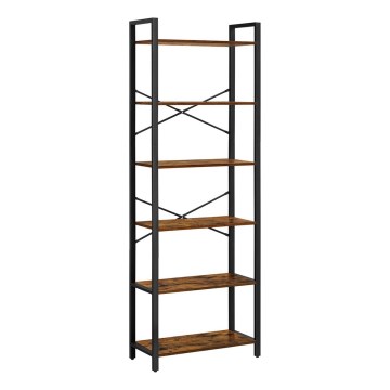 Boekenkast NAVARO bruin/zwart