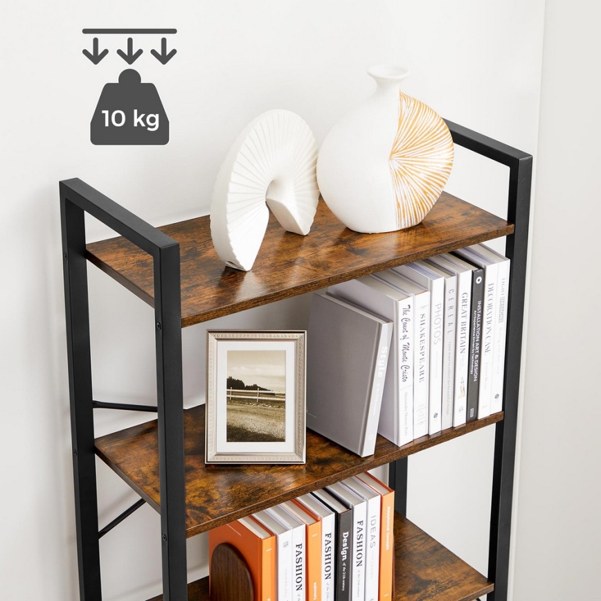 Boekenkast NAVARO bruin/zwart