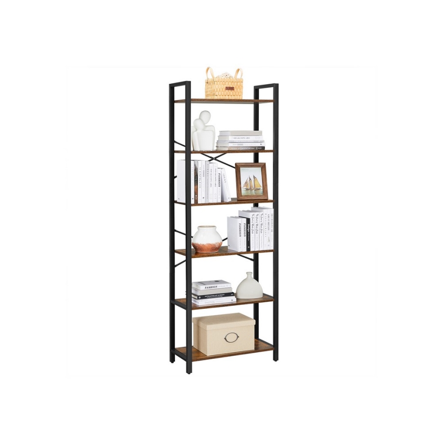 Boekenkast NAVARO bruin/zwart