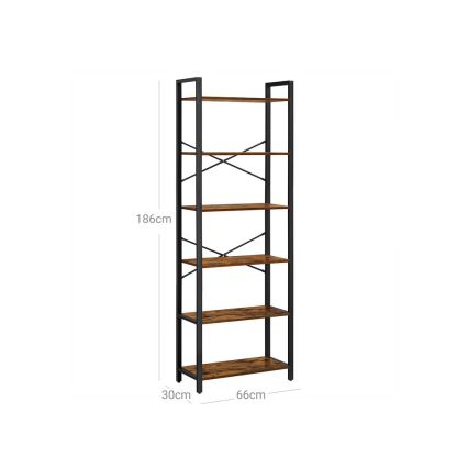 Boekenkast NAVARO bruin/zwart