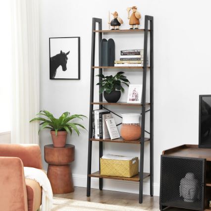 Boekenkast NAVARO bruin/zwart