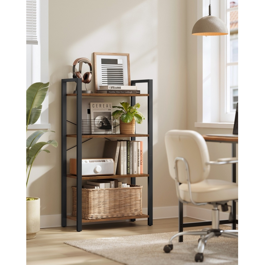 Boekenkast NAVARO bruin/zwart