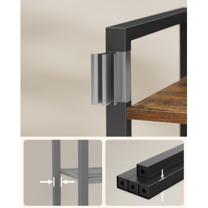 Boekenkast NAVARO bruin/zwart