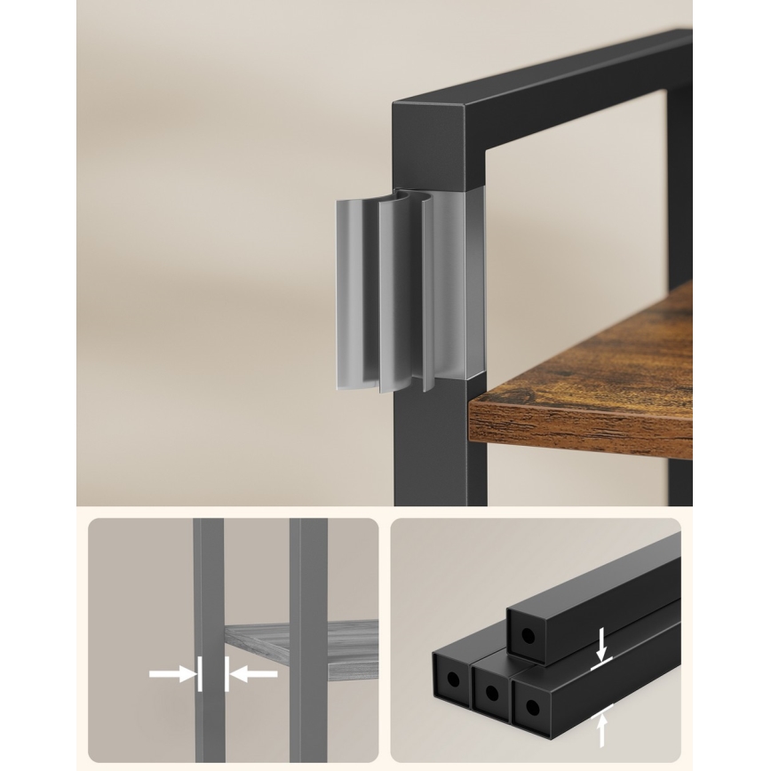 Boekenkast NAVARO bruin/zwart