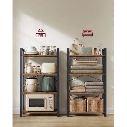 Boekenkast NAVARO bruin/zwart