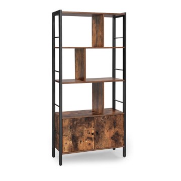 Boekenkast NAVARO bruin/zwart