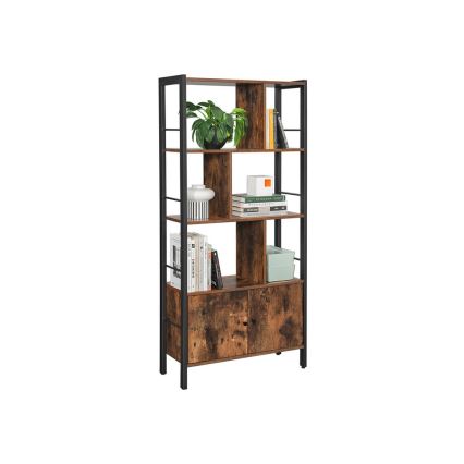 Boekenkast NAVARO bruin/zwart