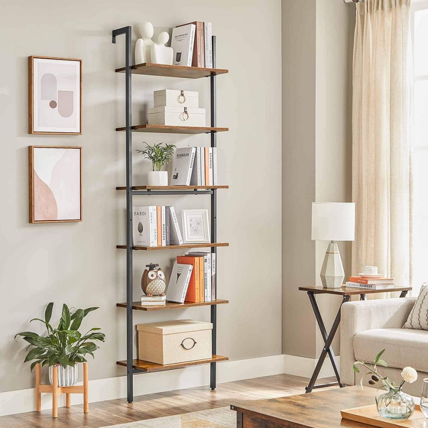 Boekenkast NAVARO bruin/zwart