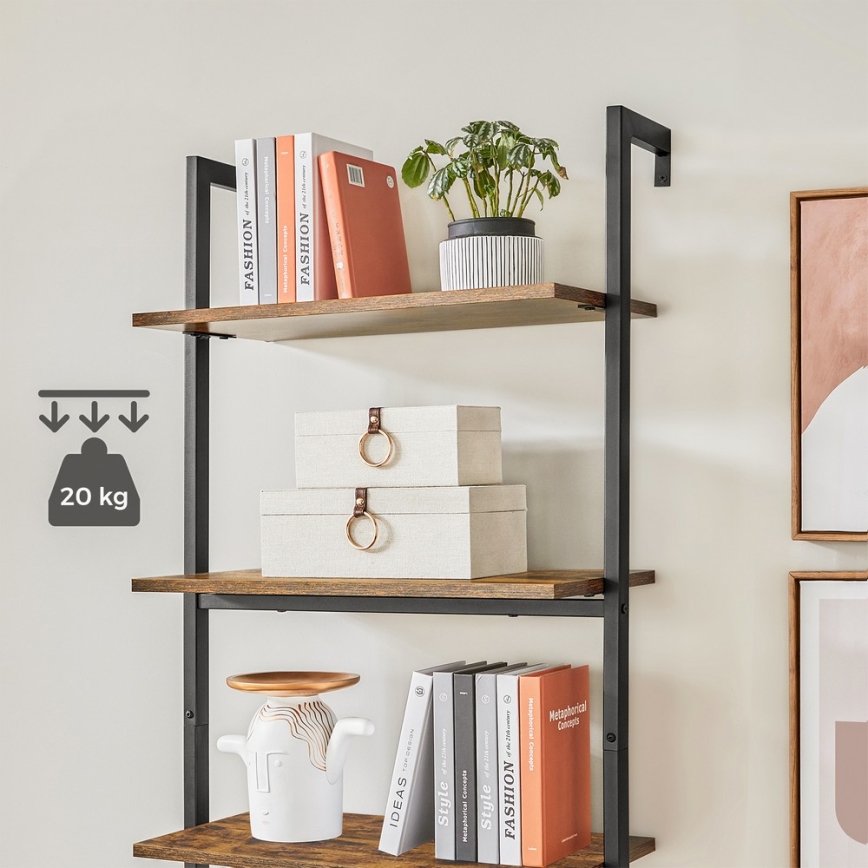 Boekenkast NAVARO bruin/zwart