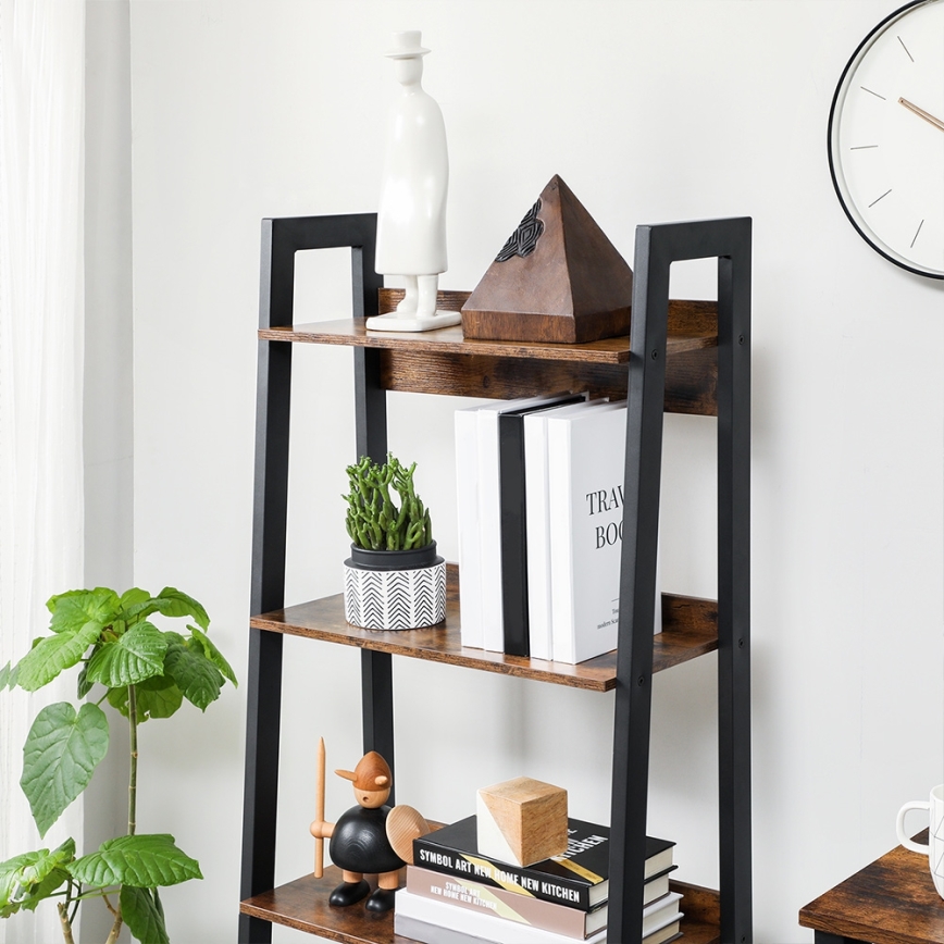 Boekenkast NAVARO bruin/zwart