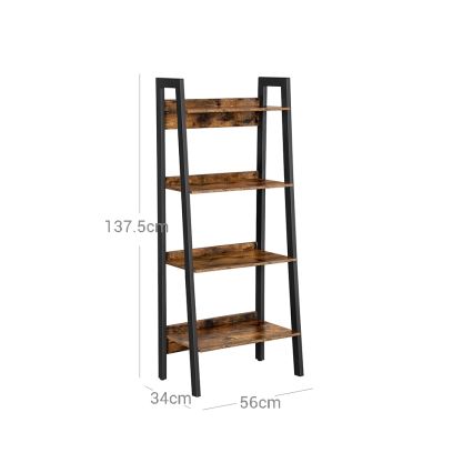 Boekenkast NAVARO bruin/zwart