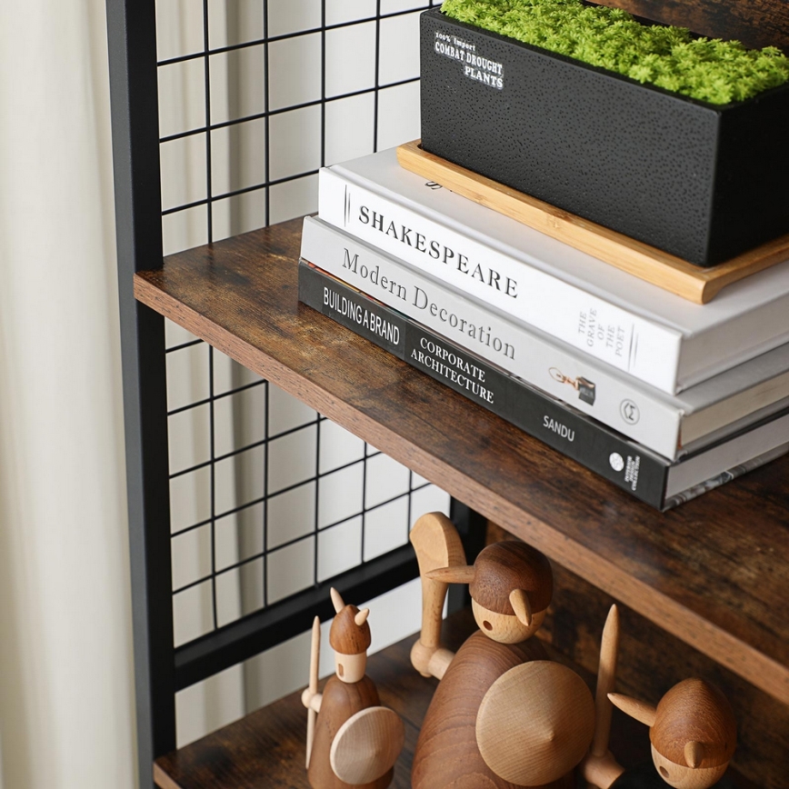 Boekenkast NAVARO bruin/zwart