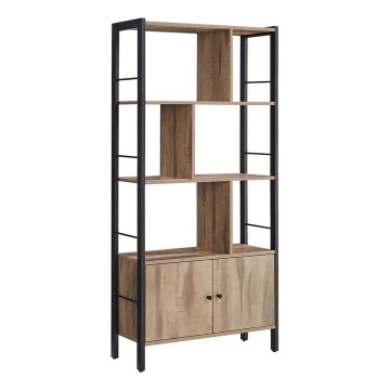 Boekenkast NAVARO bruin/zwart